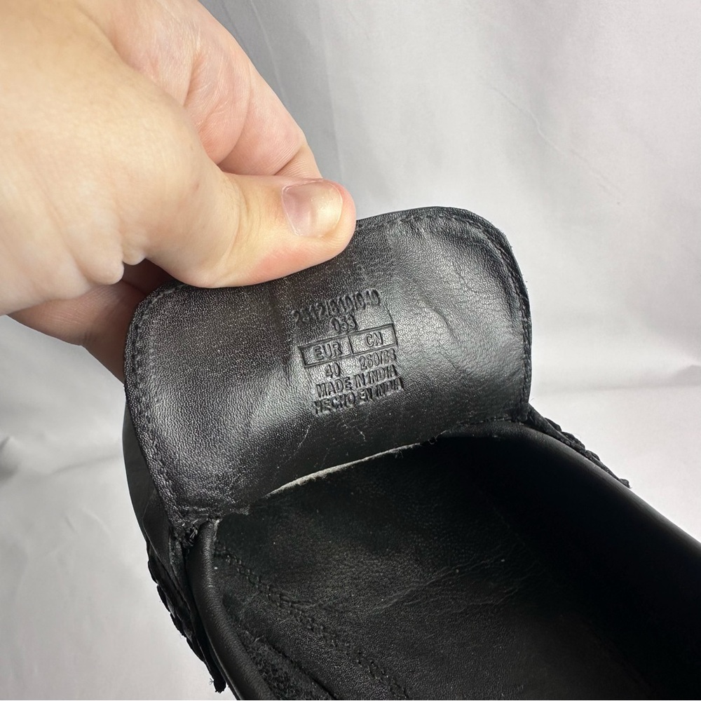 Zara Women’s Black Leather Loafers size 10/40 - Picture 9 of 16